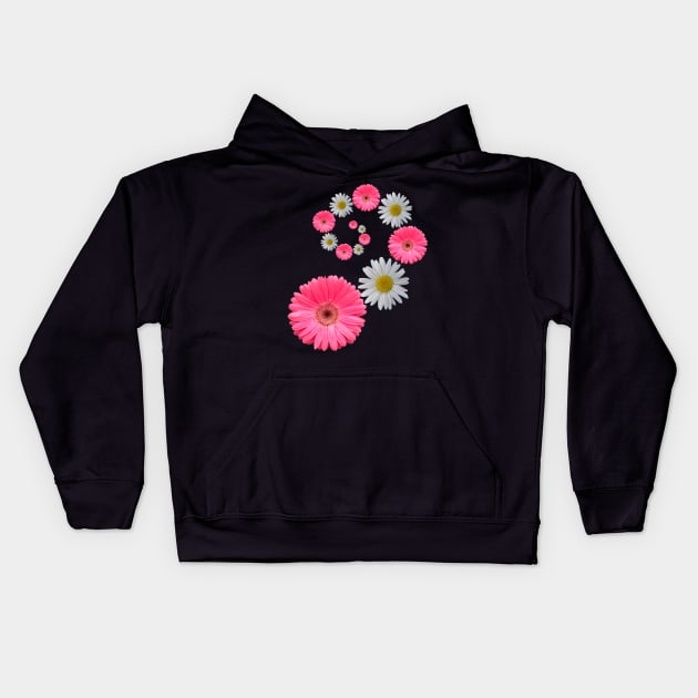 pink flowers daisies bloom floral blooming daisy Kids Hoodie by rh_naturestyles